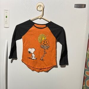 jumping beans Orange & Black Snoopy Pumpkin Long Sleeve Tee